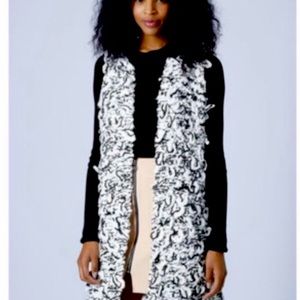 Topshop Black & White Chunky Loop Gillet Sweater Vest
